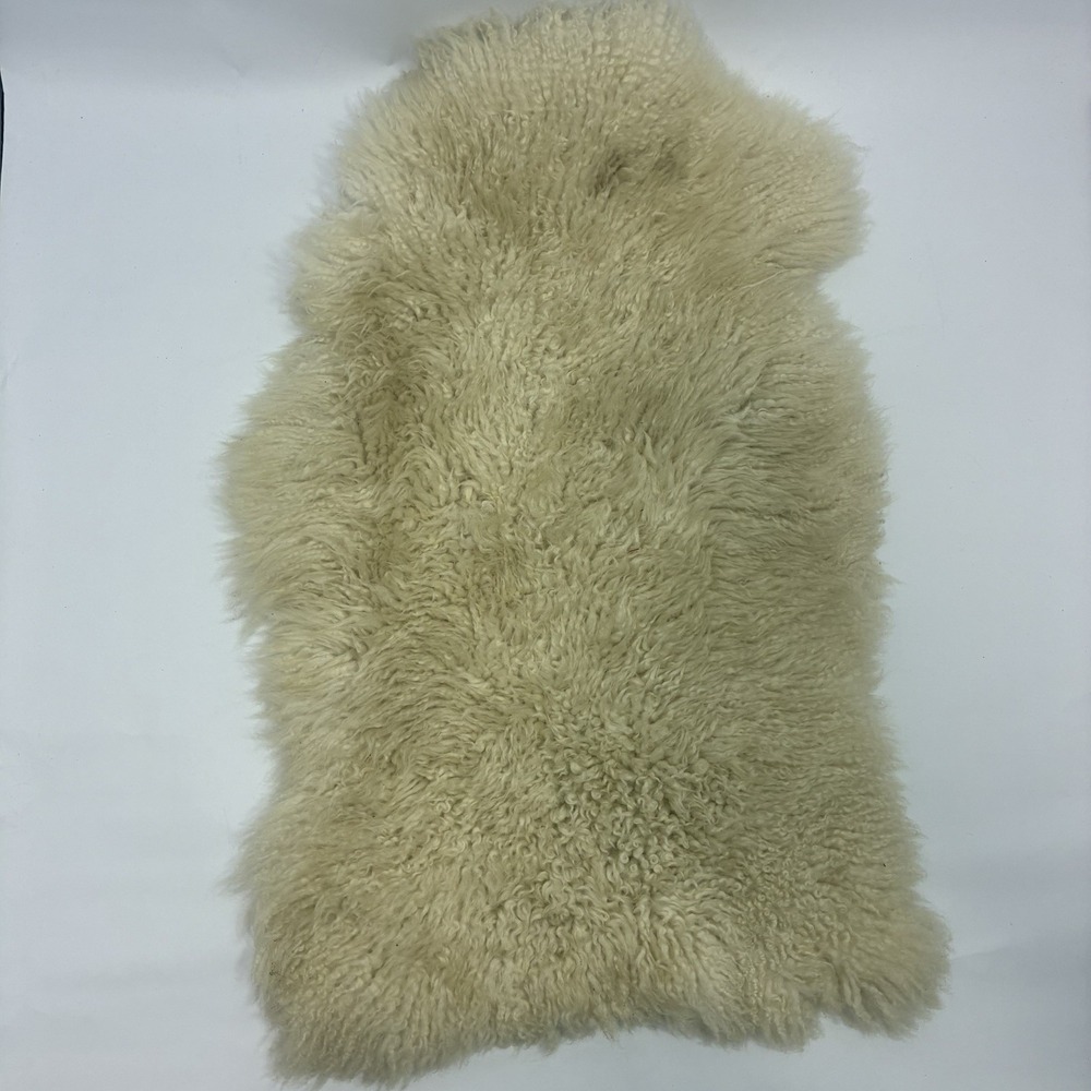 Real Sheepskin Small Rug/animal Bed /Decor White/cream No Tag 26 x 17